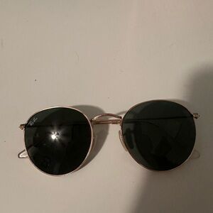 Ray-Ban Gold Frame Sunglasses with Black Lenses